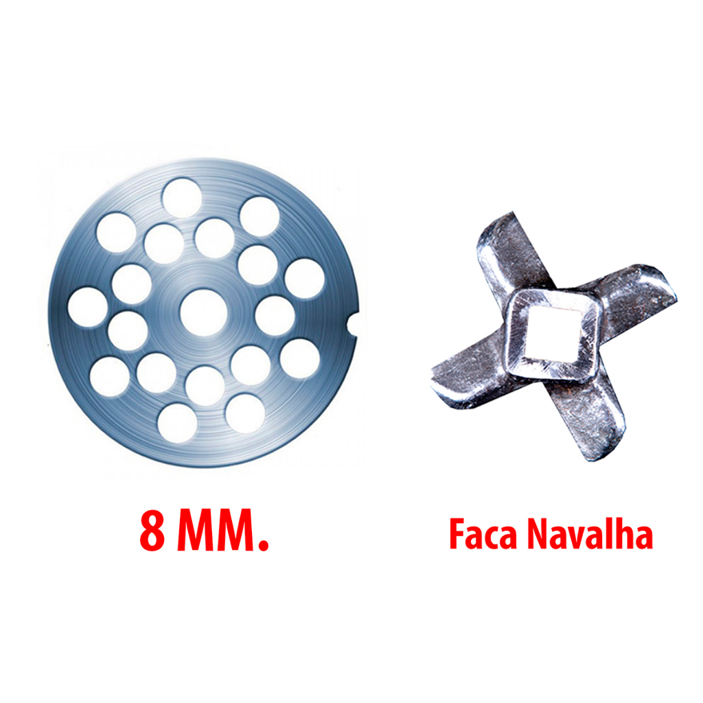 Kit com 1 Disco e Faca Cruzeta para Picador nº 10 - Mimoso