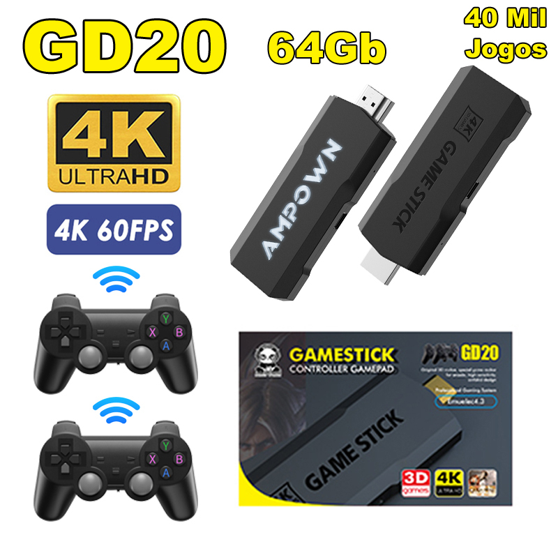 GD20 Game Stick 40.000 Retro Games Wireless Video Game Console Para TV