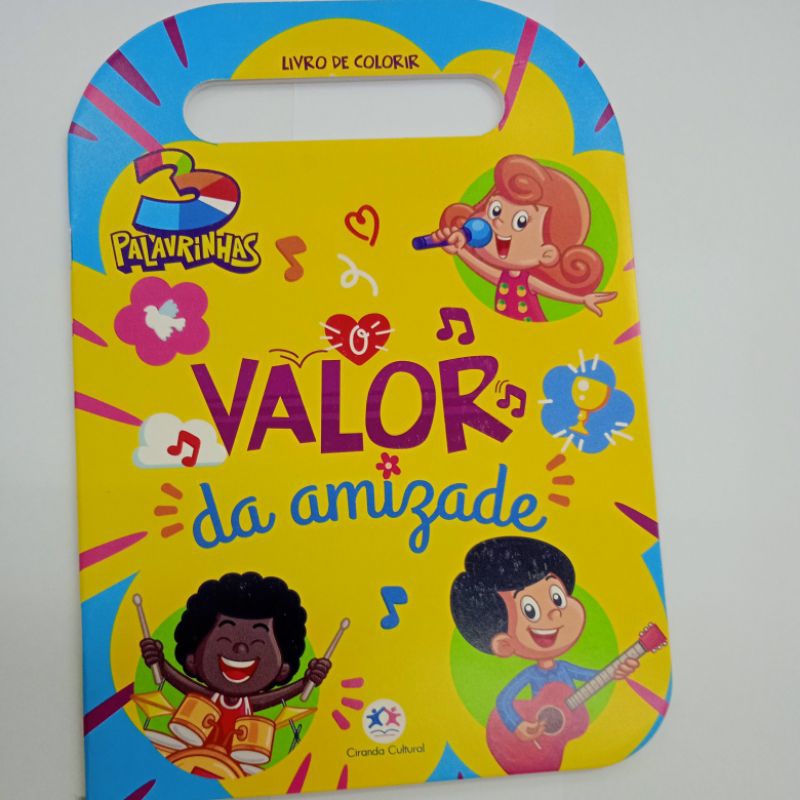 Livro de colorir com atividades das 3 palavrinhas valor da amizade