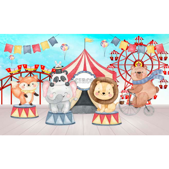 Painel festa retangular em tecido sublimado CIRCO