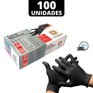 Luva Nitrilica Preta Descartável Procedimento Sem Pó C/100 Unidades Anvisa Nitrílo Caixa com 100 Unidades em Oferta na Shopee