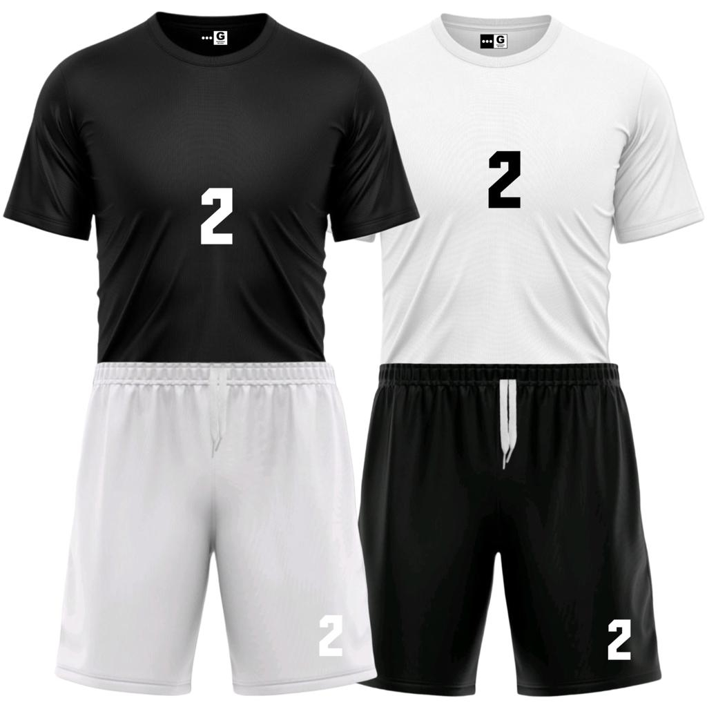 Kit Conjunto 1 Camisa e 1 Bermuda Futebol Dry Fit Jogo Academia Masculino Com Número 2