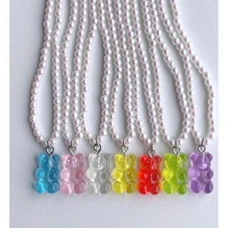 Colar de Ursinho Gummy Bear Perolado Choker Ursinhos Kawaii