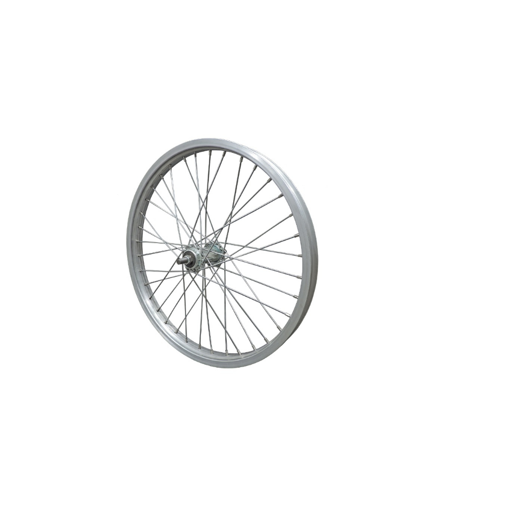 Roda de bicicleta cargueira aro 20 dianteira aço resistente raio grosso