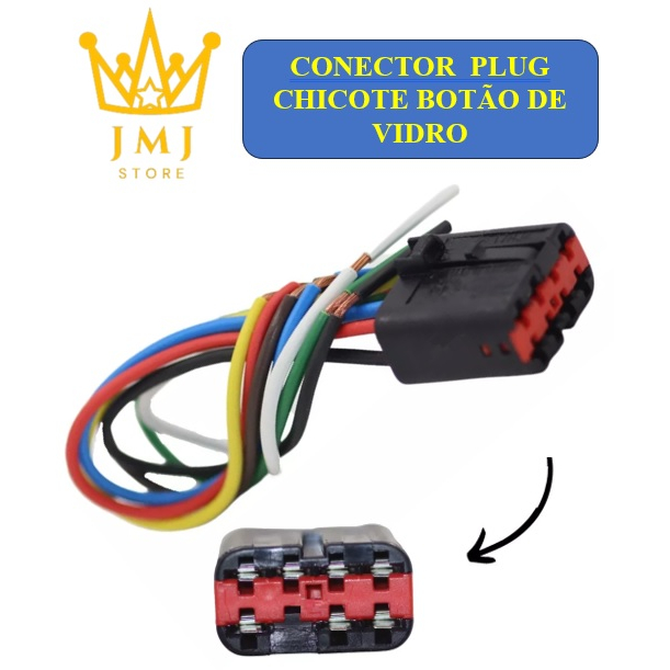 Chicote Conector Plug Botão Vidro Elétrico Ka Fiesta Ranger em Oferta na Shopee