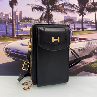 Juzia Bolsas Bolsa carteira porta-celular com aba fivela bordado costura 3 divisórias tiracolo alça transversal ajustável porta-cartão