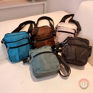 Mini Bolsa Unissex Shoulder Bag Lona Transversal Porta Celular Objetos Zíper Alça Ajustável