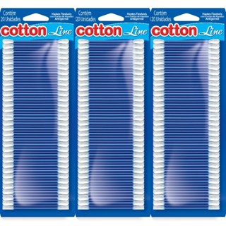 Hastes Flexíveis Cotton Line - Kit 03 Blisters 120 Unid. Cada