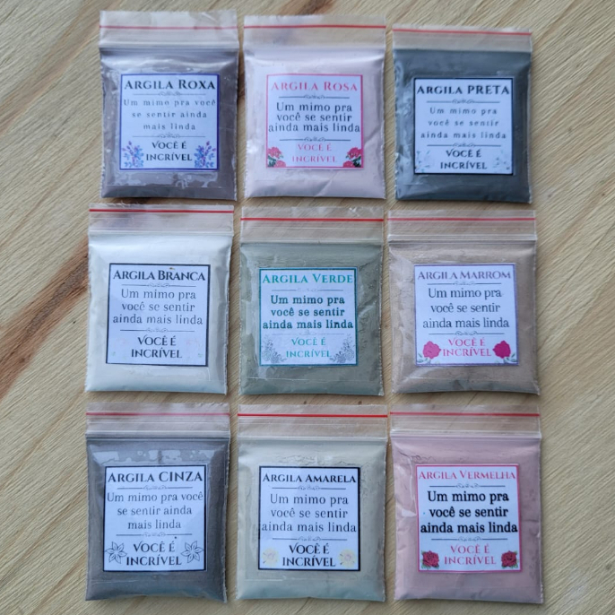 3 a 10 Mini Argilas Coloridas - Puro Natural - Mimo clientes - Lembrancinha - Skin Care - Limpeza de Pele - Hidratação