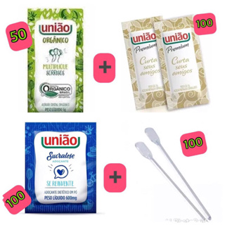 KIT 100 SACHE AÇUCAR 100 SACHE ADOÇANTE 100 MEXEDOR E 50 SACHE AÇÚCAR ORGÂNICO em Oferta na Shopee
