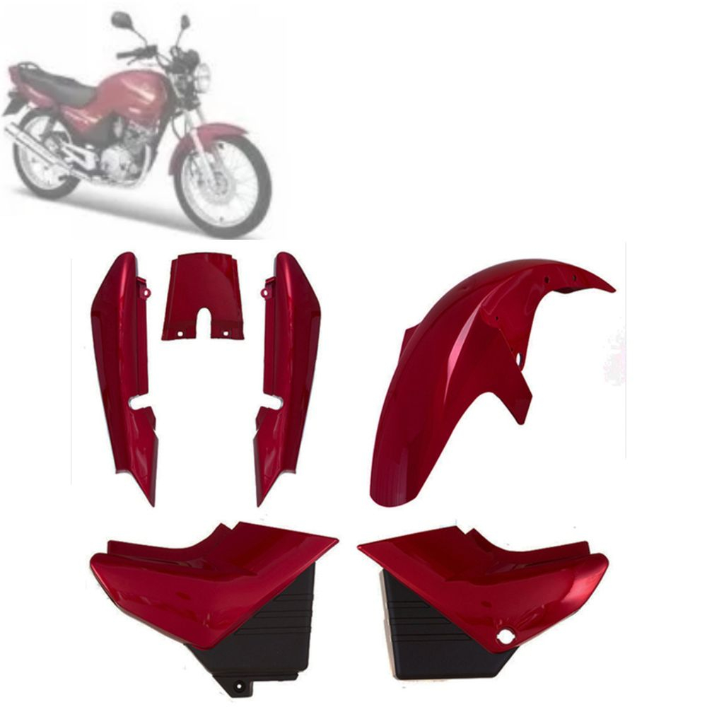 Kit Carenagem 3 Peças Plásticas Para Moto Ybr 125 2000 2001 2002 2003 2004 2005 2006 2007 2008
