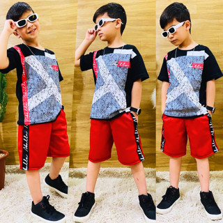 Conjunto Juvenil Menino Roupa Masculina Kit Camiseta Bermuda