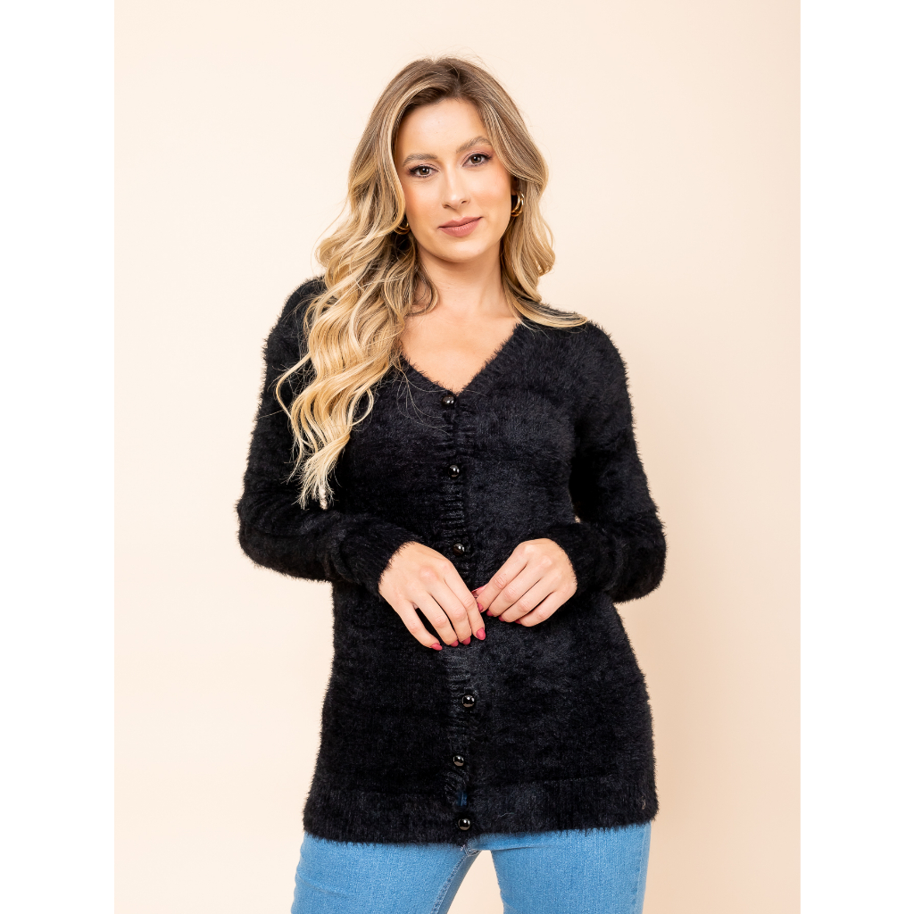 Casaco Suéter Alongado Feminino Premium Fashion Confortável Trend Outono Inverno Estilo