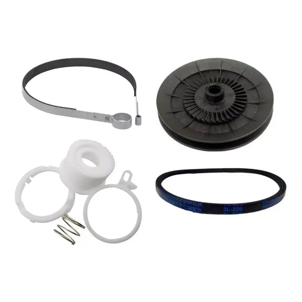 Kit Jogo Cames Completo, Correia V, Polia V E Banda Freio Para Lav. Brastemp