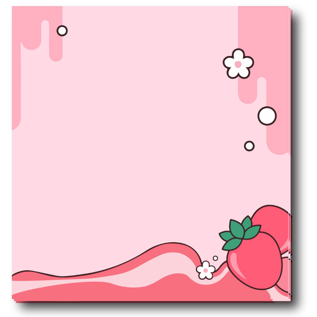 Bloco de Notas, Blocando Fofo Morango 50 folhas  Memo Pad / Notepad