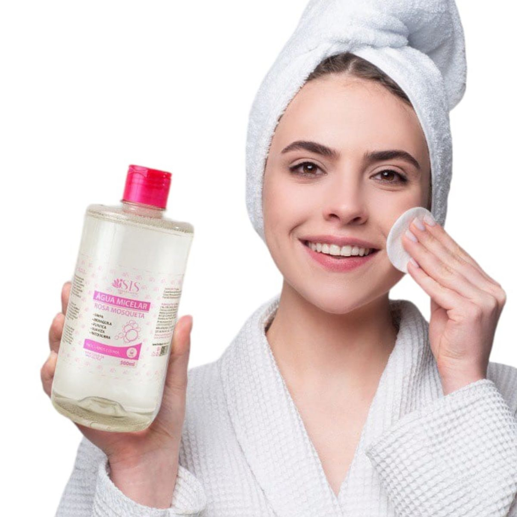 Água Micelar Rosa Mosqueta Removedor de Maquiagem Face Labios e Olhos Sinkcare 500ml