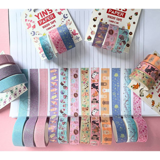 Kit 12 Rolos de Fita Adesiva Decorada Washi Tape 15mm x 3 Metros Com Glitter, Pets, Doces ...