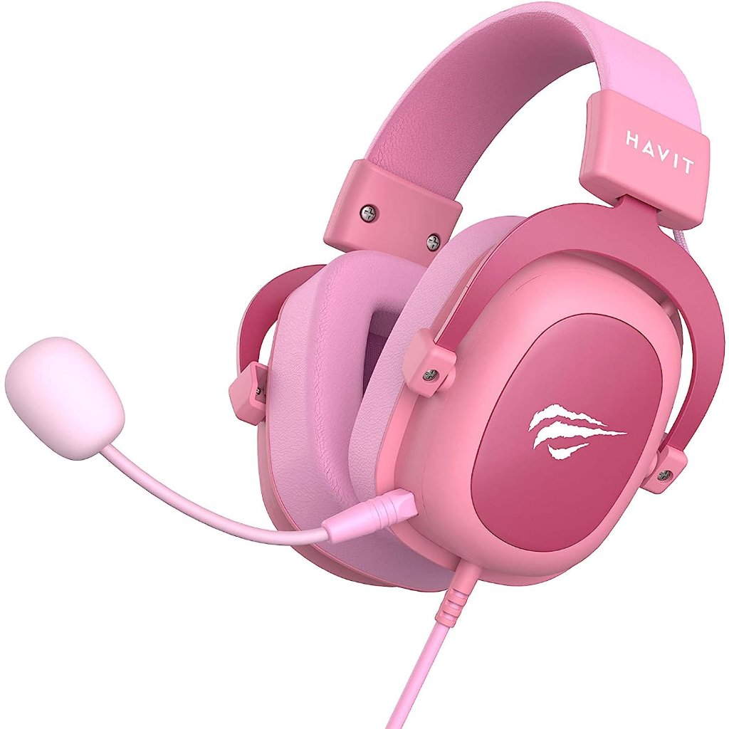 Headset Fone de Ouvido Havit HV-H2002d Pink, Gamer, com Microfone, Falante 53mm, Plug 3, 5mm: compatível com XBOX ONE e PS4, HAVIT, HV-H2002d Cor Rosa