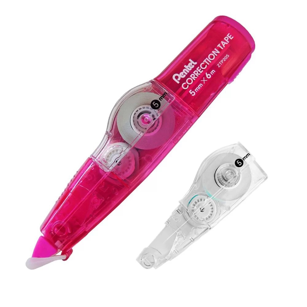 Fita Corretiva Pentel Rosa + Refil Em Blister