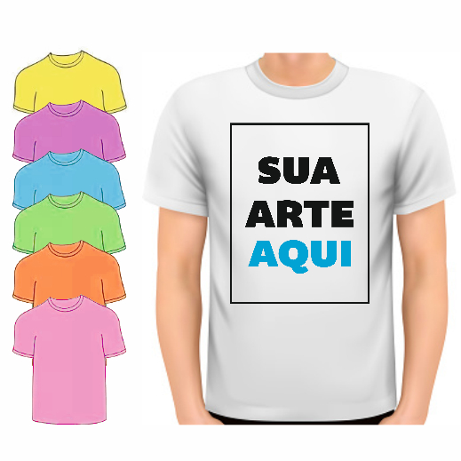 Camisa Personalizada com sua Estampa, Foto, Frase ,tema, logo de empresa e etc. (estampa só na frente)