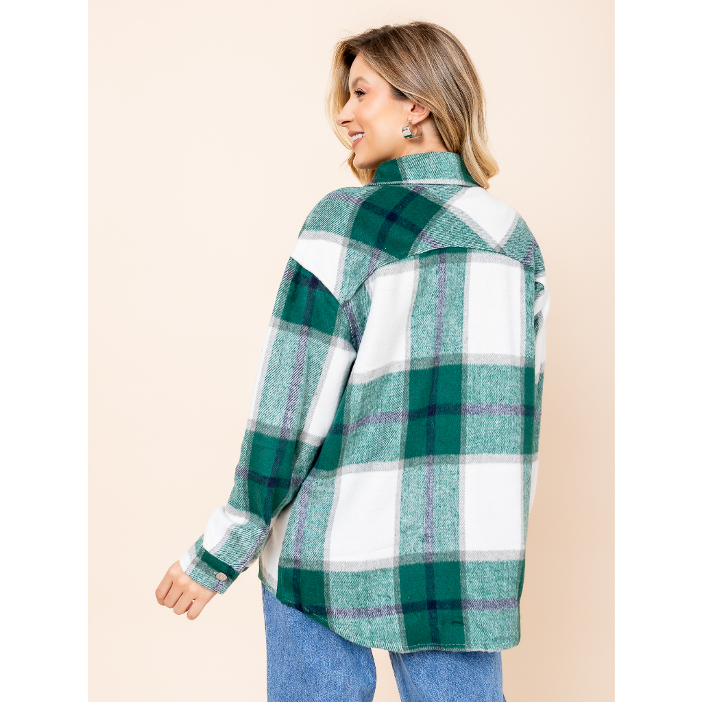 Camisa Casaco Xadrez Flanelado Premium Feminino Masculino Moda Inverno Casual Estiloso Quentinho