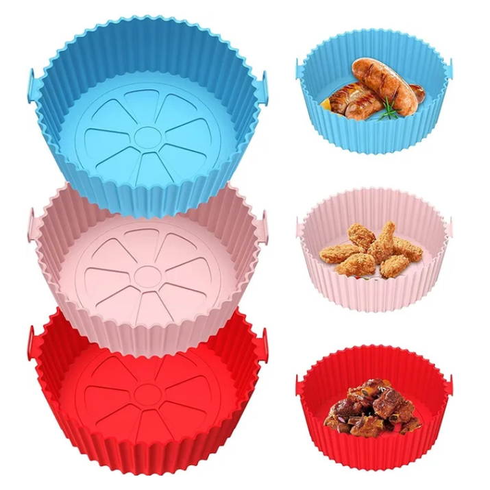 Forma Assadeira Para Fritadeira Air Fryer Em Silicone Flexível Lavável