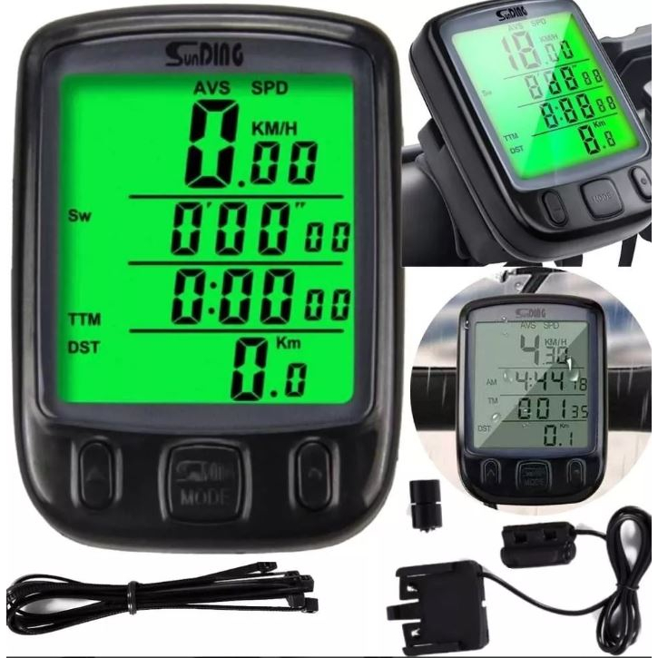 Ciclo computador Velocimetro Hodometro Bicicleta Bike 27 Funçoes Luz Noturna A Dágua