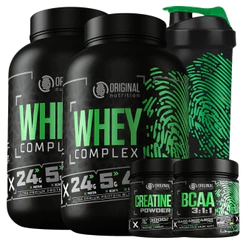 Kit 2x Whey Complex Protein Blend + Bcaa + Creatina + Shaker