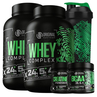 Kit 2x Whey Complex Protein Blend + Bcaa + Creatina + Shaker em Oferta na Shopee