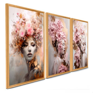 Quadros Quarto Feminino Mulher Flores Flor Na Cabeça Florido em Oferta na Shopee