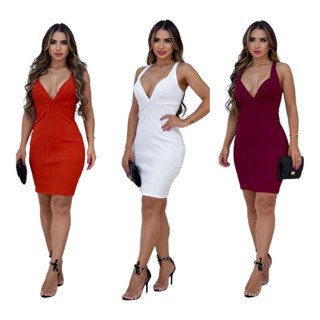 Vestido Bandagem Feminino Cores