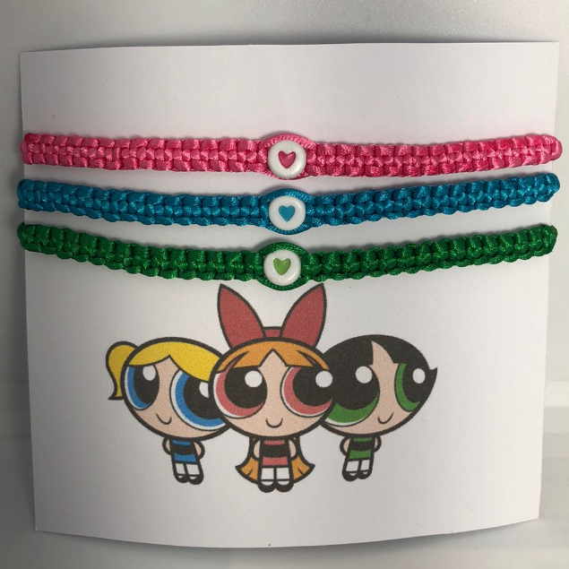 Trio de Pulseiras Amizade Meninas Super Poderosas