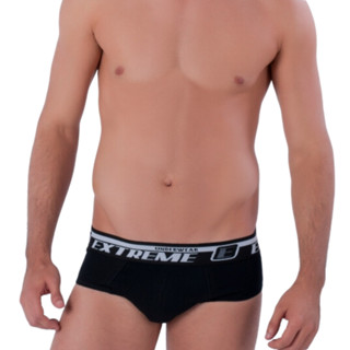 Cueca Comum Slip de elástico exposto 40mm - Microfibra 207 - Cueca Tradicional Básica Machão Preta Azul Vermelha Branca