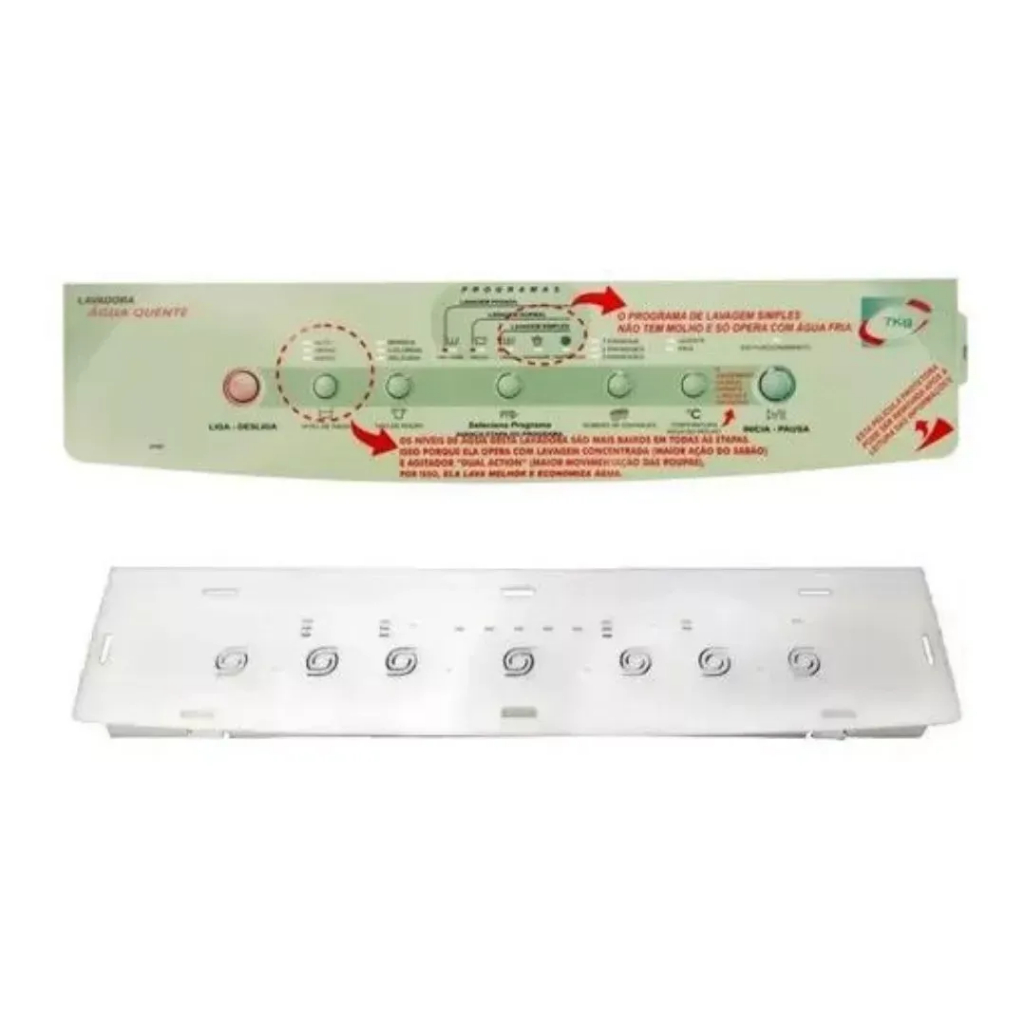 Painel Decorativo E Suporte Placa Para Lavadora Brastemp Eletrônica Bwq07a