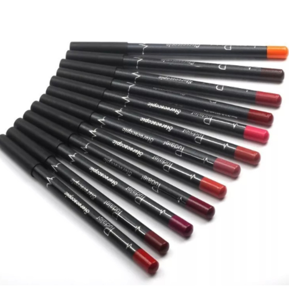 Kit 12 Lápis De Contorno Labial Boca efeito Matte cores Variadas