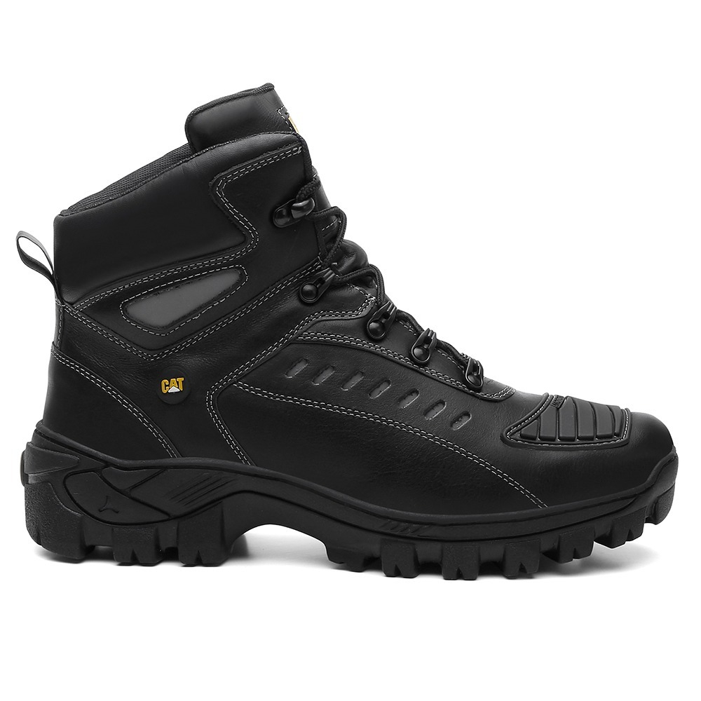 Bota  motoqueiro Adventure Em  Couro emborrachado Com Palmilha em Gel