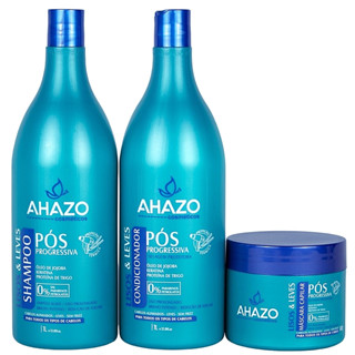 Kit Tratamento Lisos e Leves Shampoo Condicionador e Máscara de 500gr Ahazo