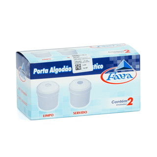 Kit C/ 2 Porta Gaze Algodão Detritos Plástico Branco 8x10 Cm