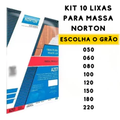Kit 10 Lixas Massa Para Parede Grão 50 ao 220 Norton - Escolha o Grão
