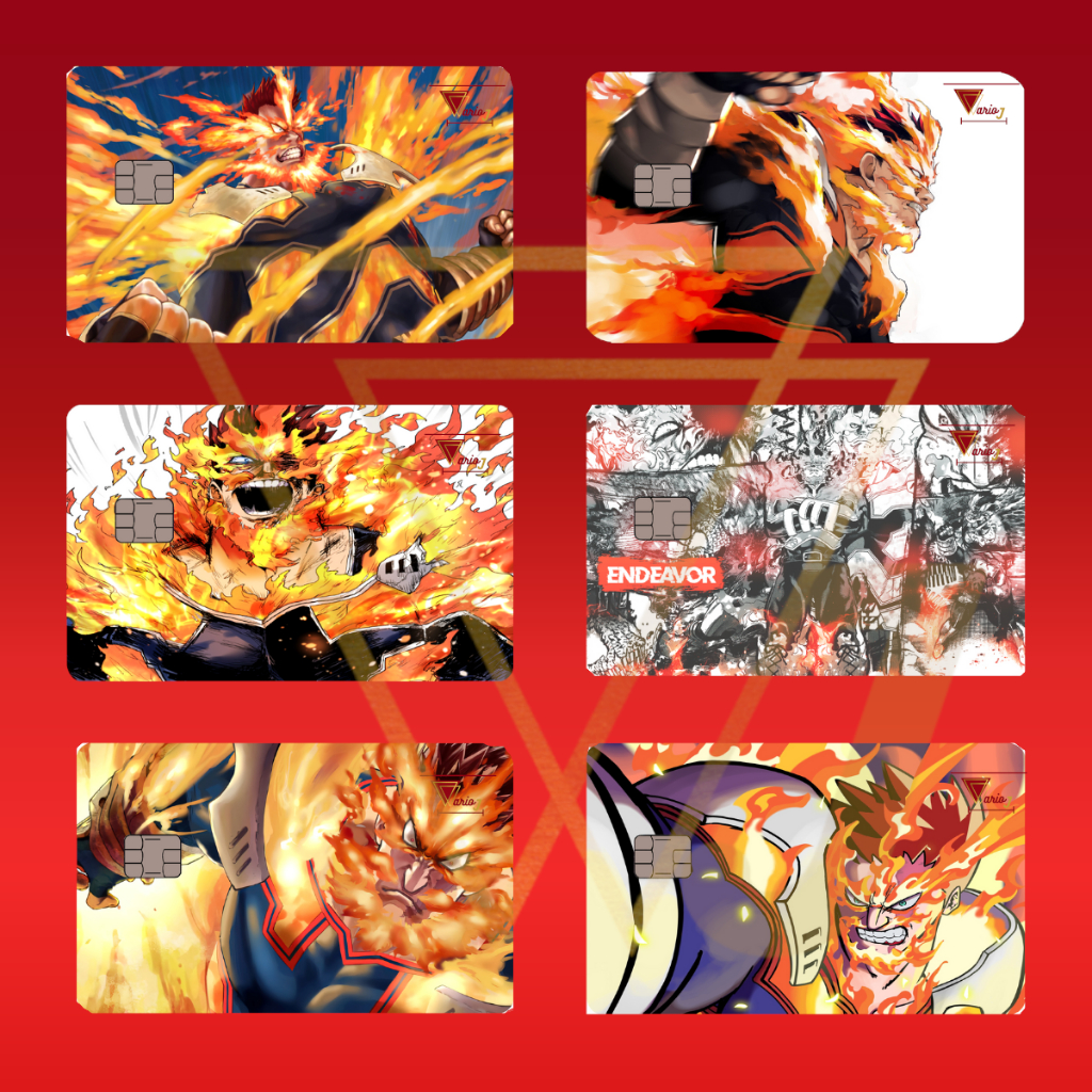Película Adesivo Cartão Crédito e Débito Anime Boku no Hero Academia Enji Todoroki Endeavor Skin Top