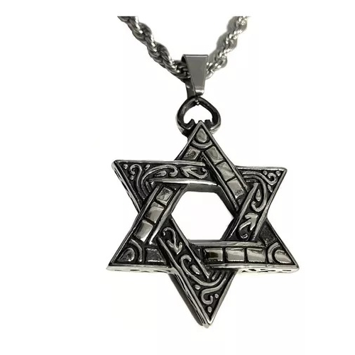 Pingente Colar Estrela Davi Hexagrama Salomão Wicca H50