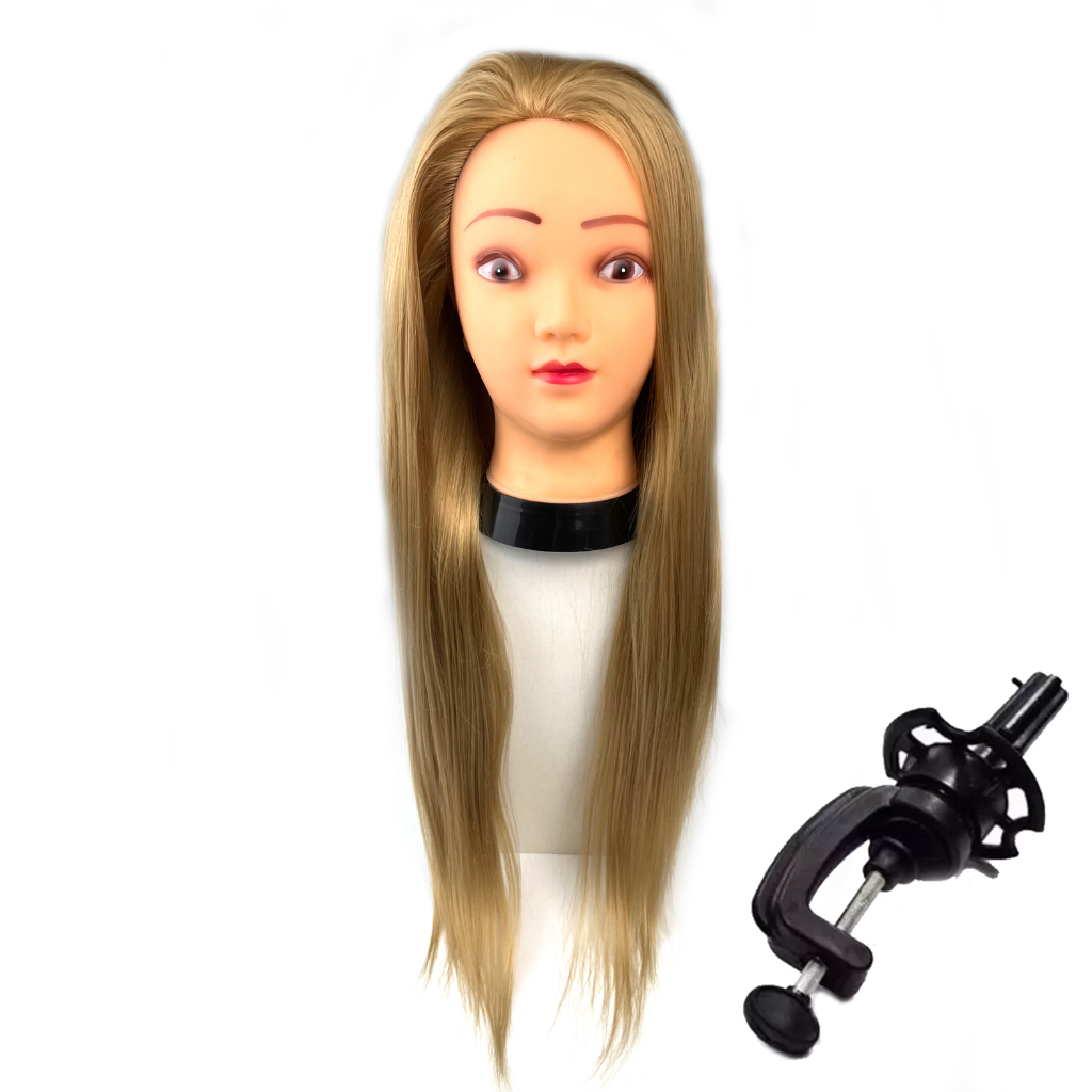 Cabeça De Boneca Pra Treino 100% Sintetico Com Suporte Cabelo