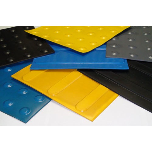 Piso Tátil Direcional Placa 25cmx25cm Amarelo Deficiente Visual Moeda Pvc - 4 Peças