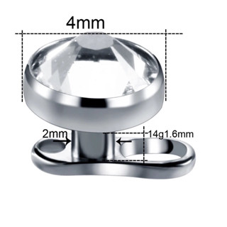5 pçs Microdermal titanio Titanium Base + topo 4mm Titanium piercing lt