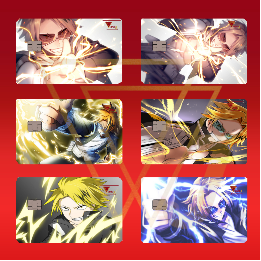 Película Adesivo Cartão Crédito e Débito Boku no Hero Academia Denki Kaminari Chargezuma Skin Top