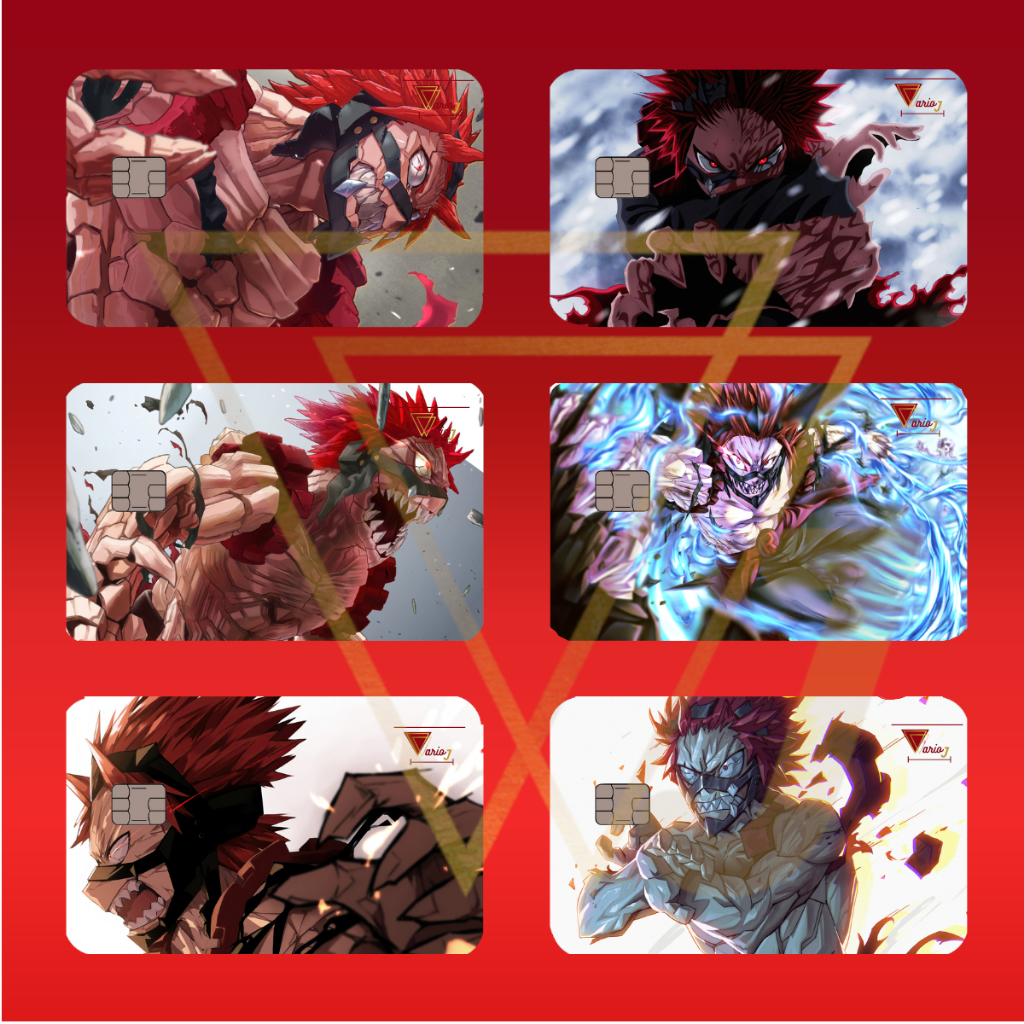 Película Adesivo Cartão Crédito e Débito Eijiro Kirishima Red Riot Boku no Hero Academia