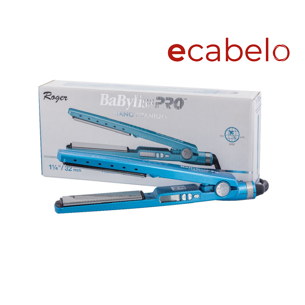Babyliss Pro Nano Titanium Azul By Roger bivolt - Prancha de Cabelo