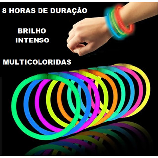 Pulseiras Neon 100 unidades Festas Casamento Balada Boa Qualidade