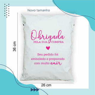 Envelope de envio 26x36 (P) - 50 unidades - personalizado com frase (sem logo) - lacre de segurança em Oferta na Shopee