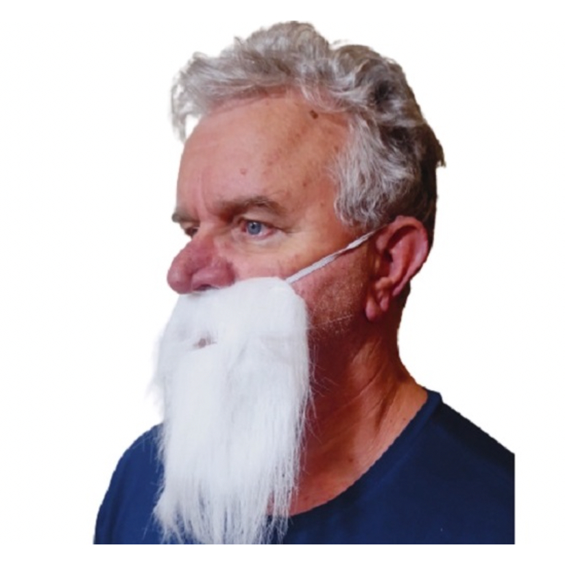 Fantasia Barba Falsa Estilo Pirata/ Fantasia Barba Falsa Branca Mago/ Papai Noel — imagem 2 de 2